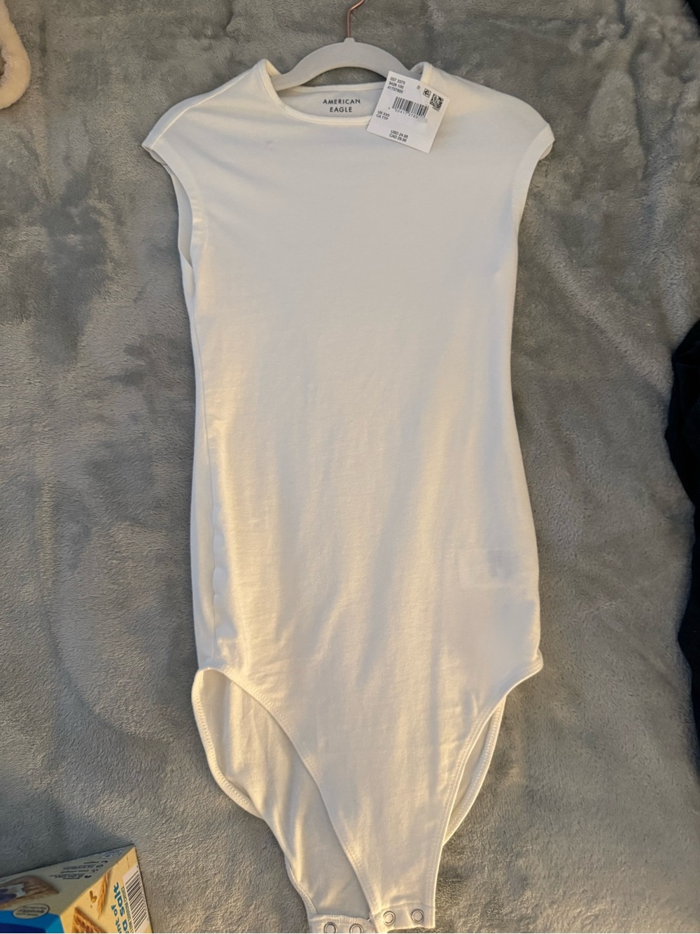 American Eagle Outfitters White Cap Sleeve One-Piece Bodysuit